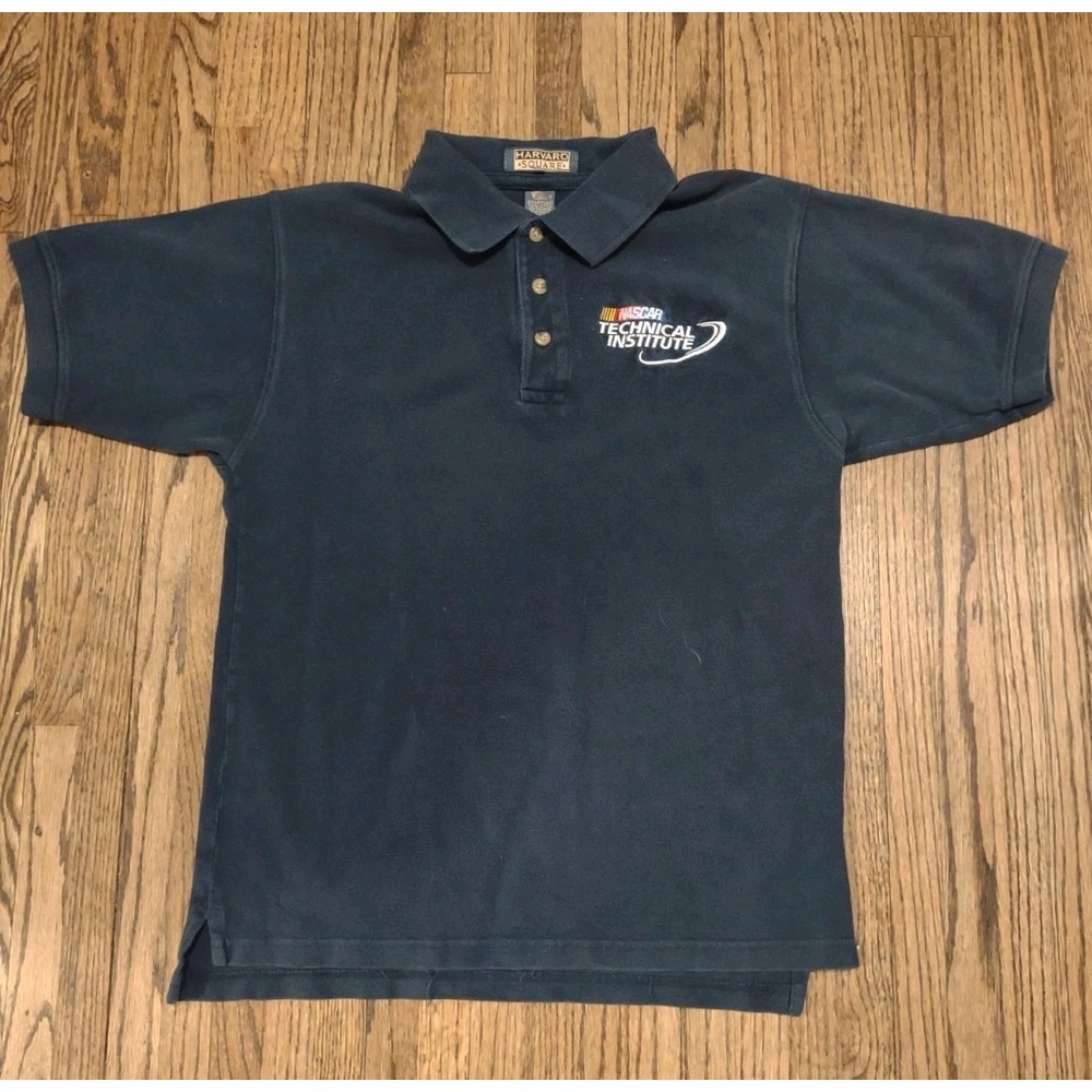 Harvard Square Mens M Navy Blue NASCAR Technical Institute Polo Shirt Cotton